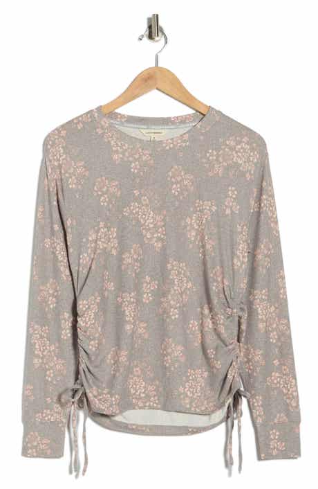 Lucky Brand Cozy Ruched Side Long Sleeve Top