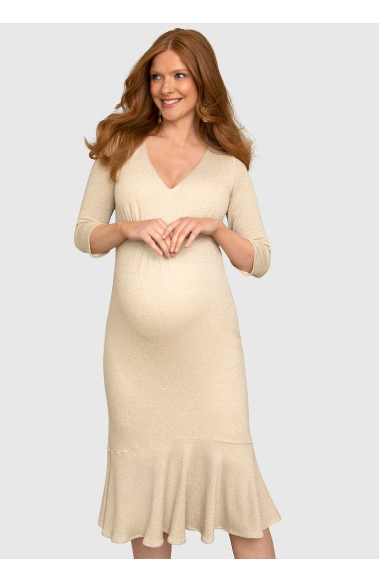 Tiffany Rose Maternity Stella Maternity Dress, Main, color, Sparkle Gold