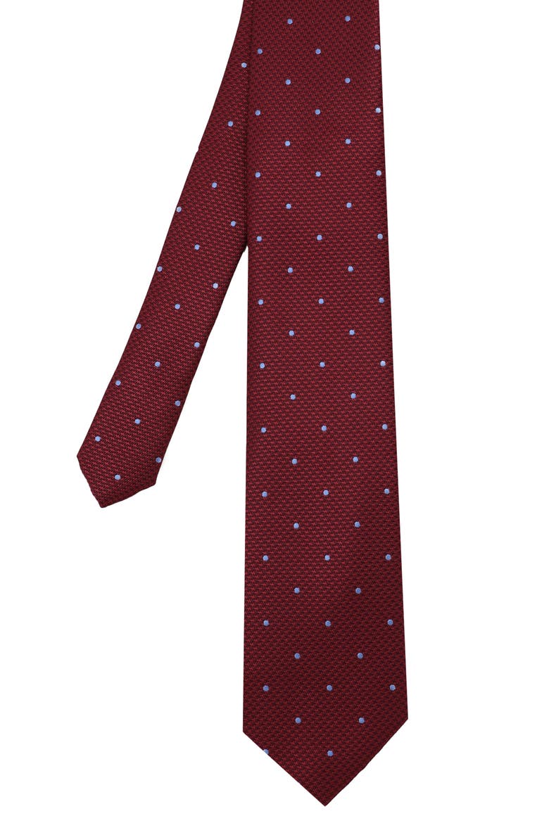Medallion Tie, Alternate, color, BURGUNDY/ LIGHT BLUE