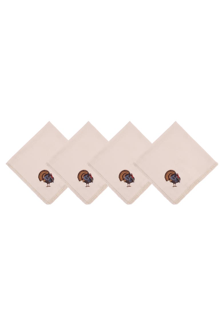 Turkey Set of 4 Cloth Napkins, Main, color, Beige