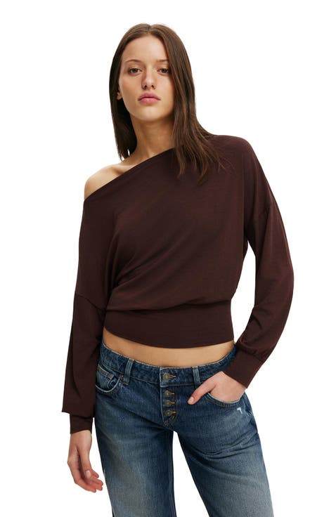 Women's Sage Off Shoulder Long Sleeve