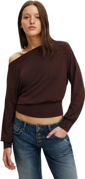 Cotton On Women's Sage Off Shoulder Long Sleeve