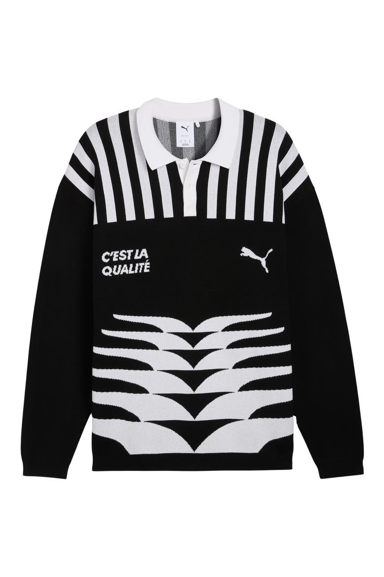 The NeverWorn VI Knit Polo Sweater, Alternate, color, PUMA BLACK