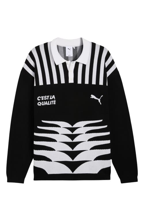 Puma The Neverworn Vi Knit Polo Sweater In Gold