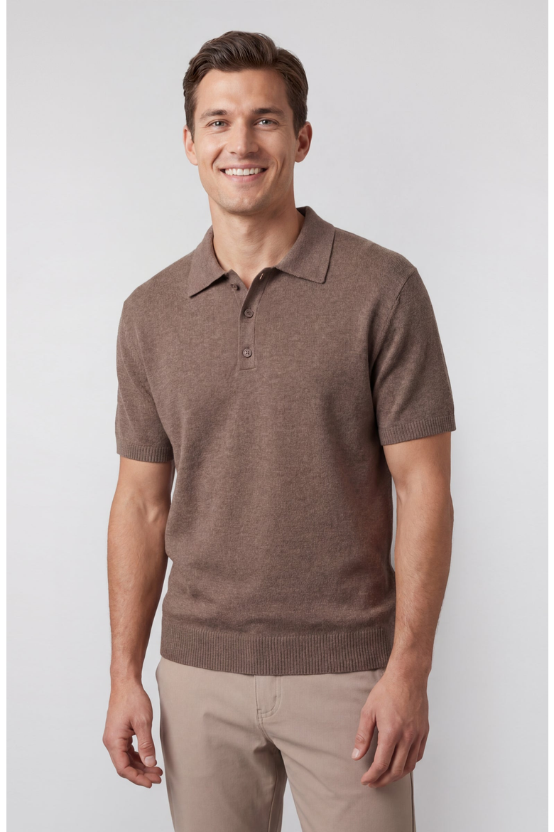Legacy Resort Polo, Main, color, Mocha Heather