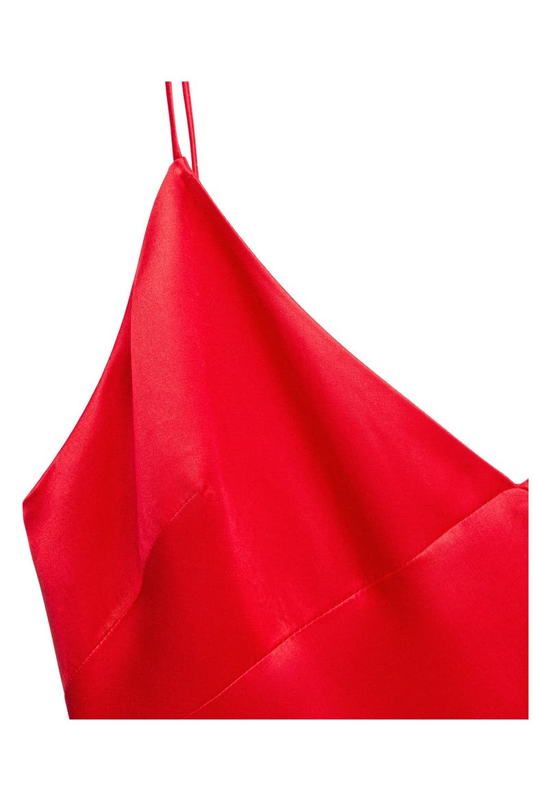 Silk Blend V-Neck Midi Dress, Alternate, color, RED