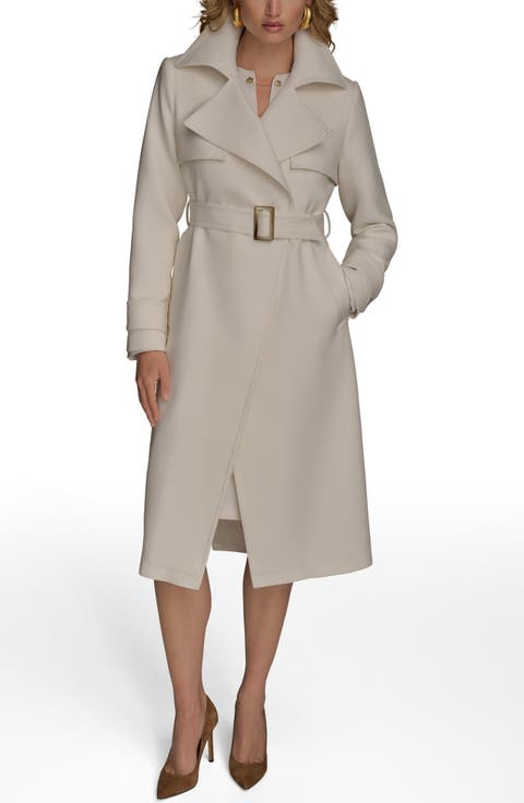 Belted Long Raincoat