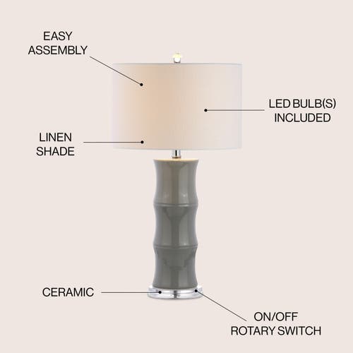 Jonathan Y Designs Tiki 26.5in Ceramic Table Lamp In Gray