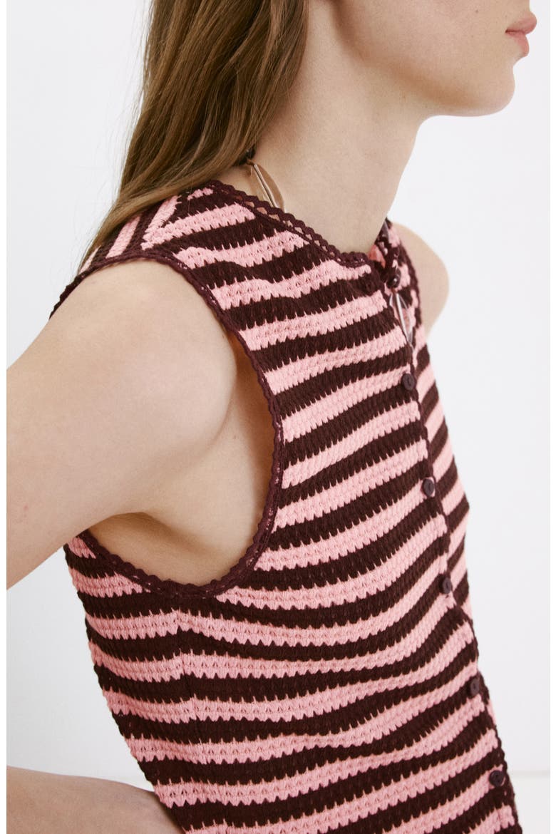 Stripe Sweater Vest, Alternate, color, PASTEL PINK