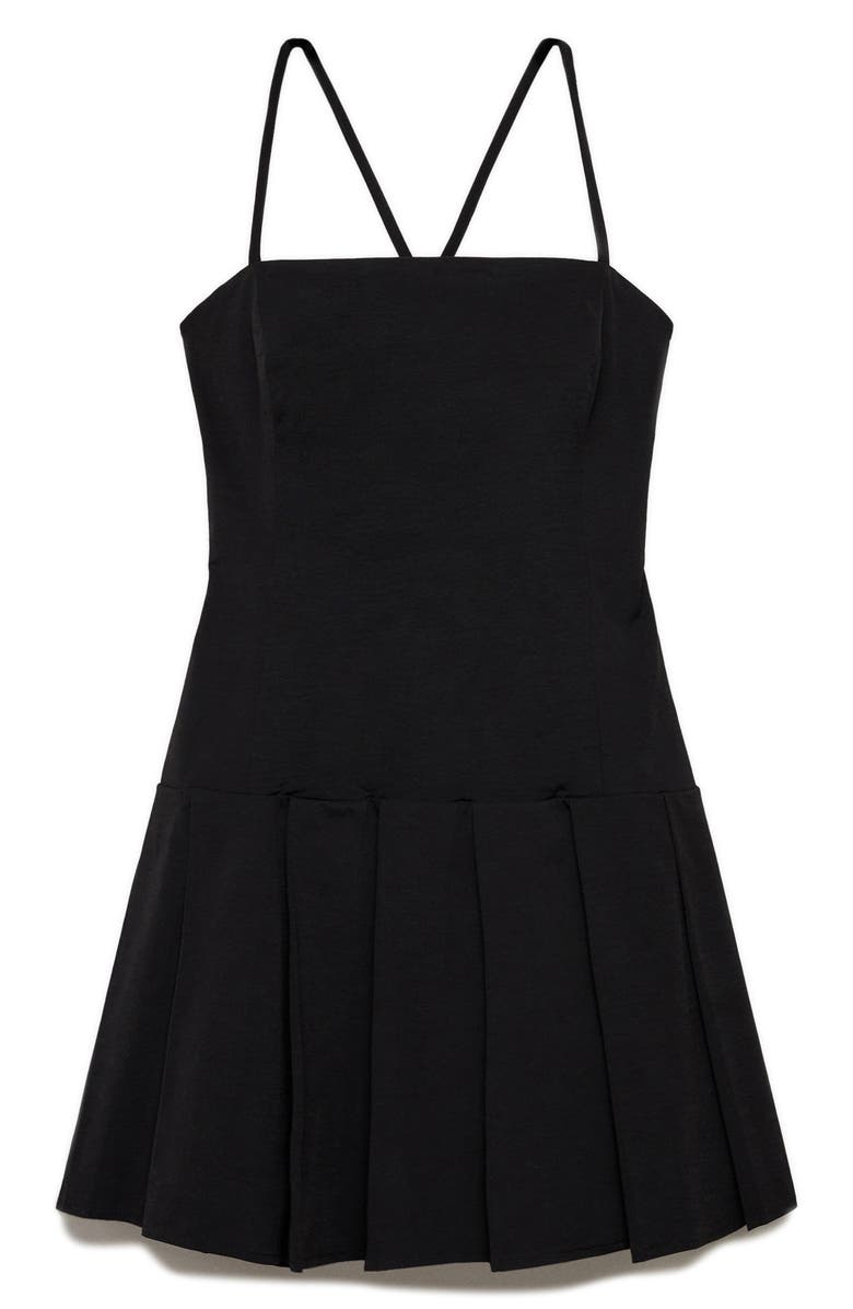 MANGO Strappy Back Pleated Minidress, Main, color, 