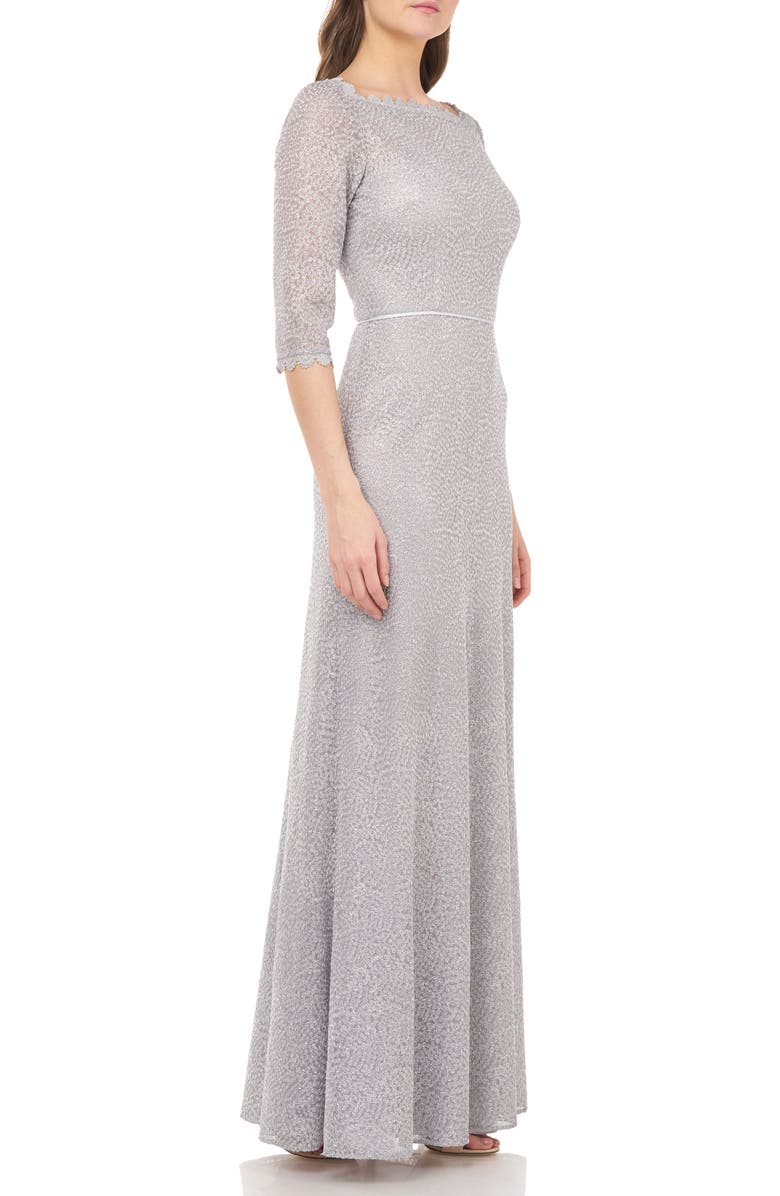 JS Collections Metallic Lace A-Line Gown, Alternate, color, 