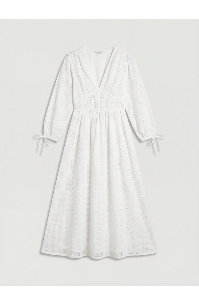 Oasis Petite Front Puff Sleeve Midi Dress, Alternate, color, White