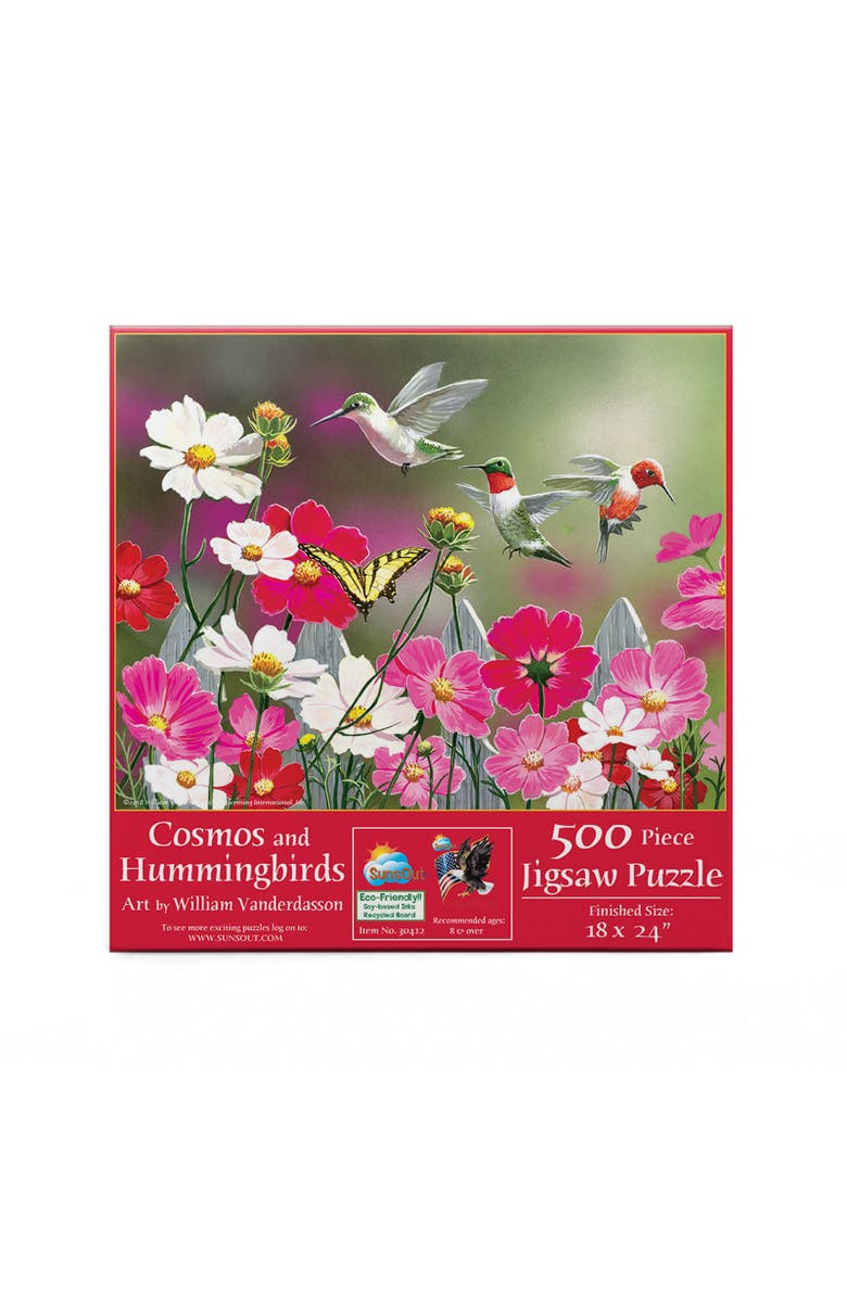 Sunsout Cosmos and Hummingbirds 500 piece Jigsaw Puzzle for Adults, Alternate, color, Multicolor