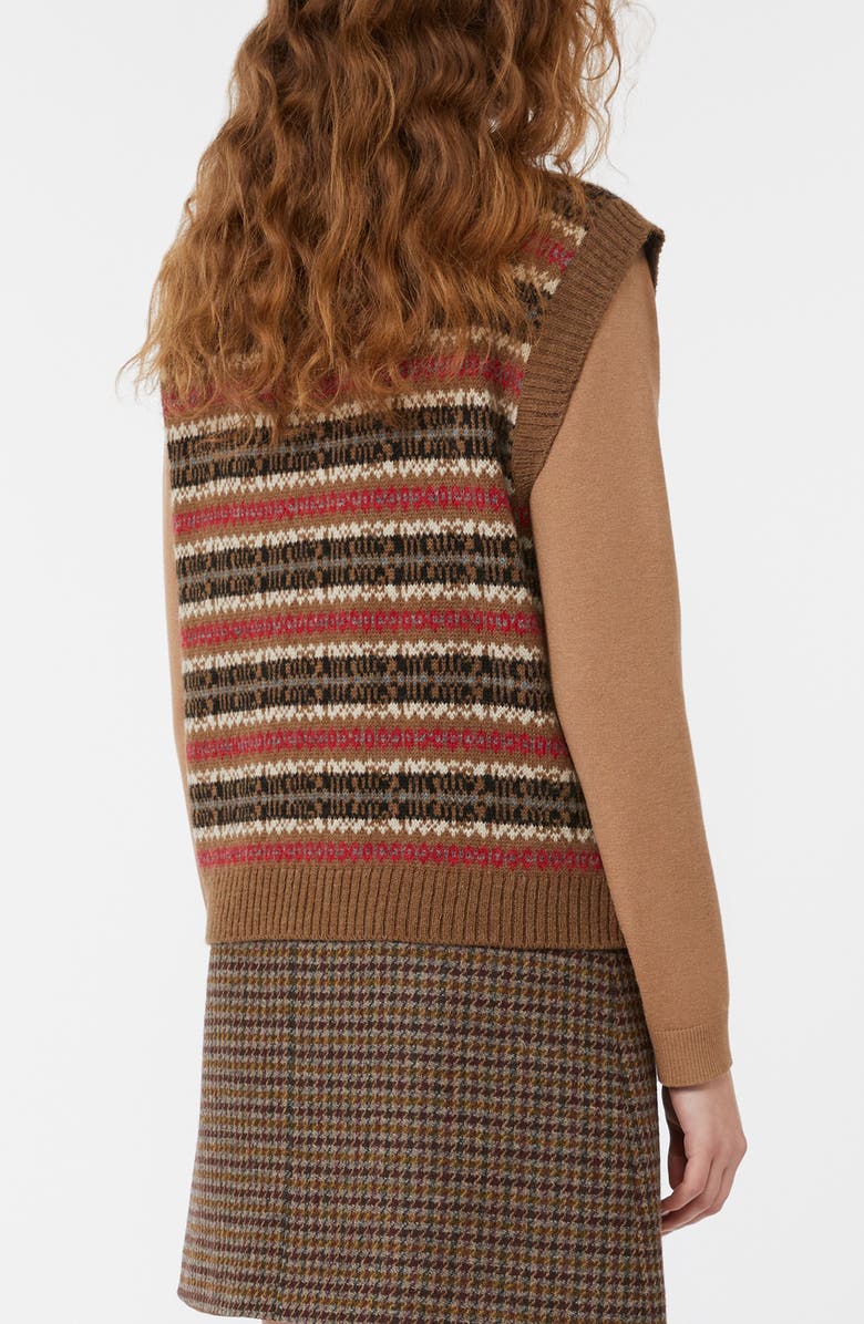 Weekend Max Mara Fleres Jacquard Sweater Vest, Alternate, color, Camel