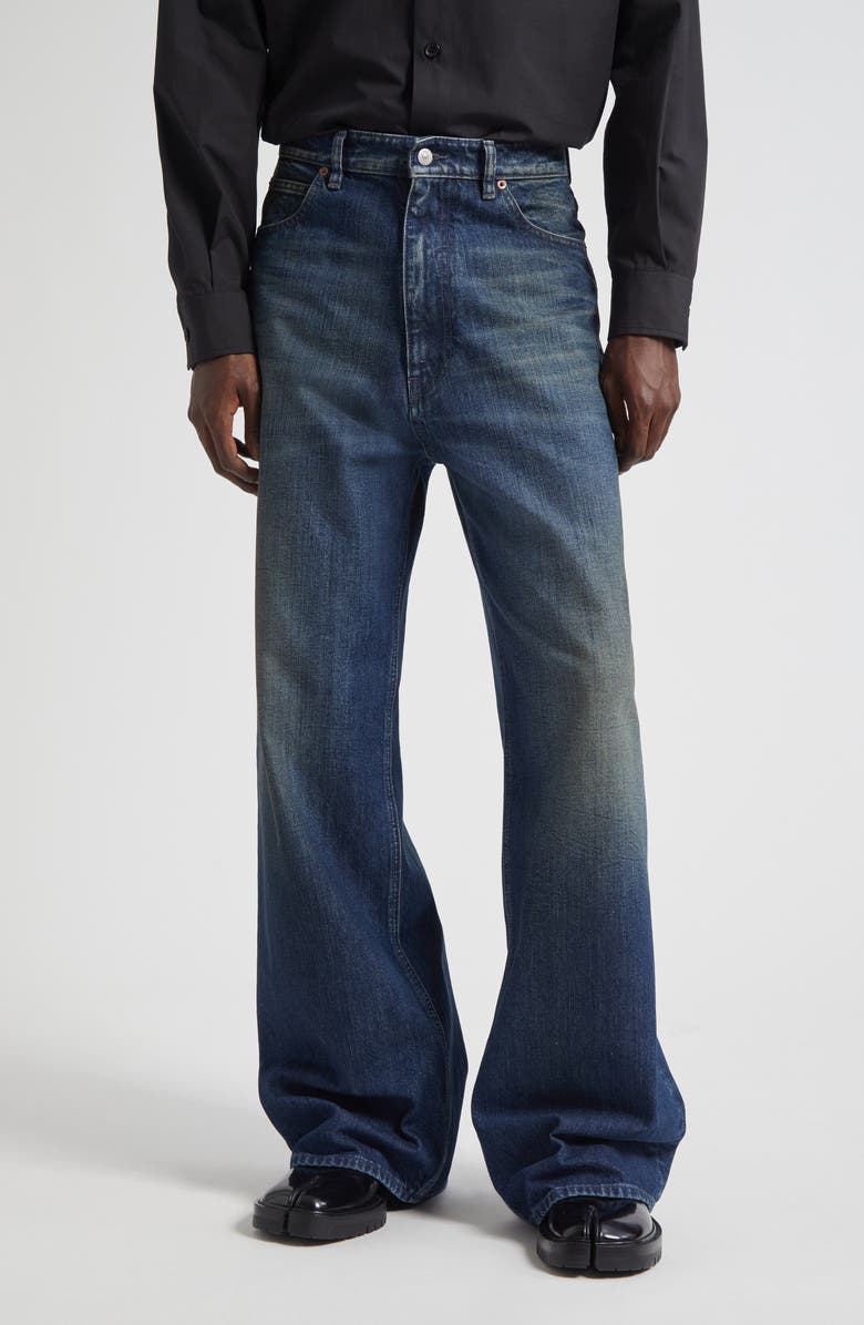 MM6 Maison Margiela Wide Leg Jeans, Main, color, Dark Blue