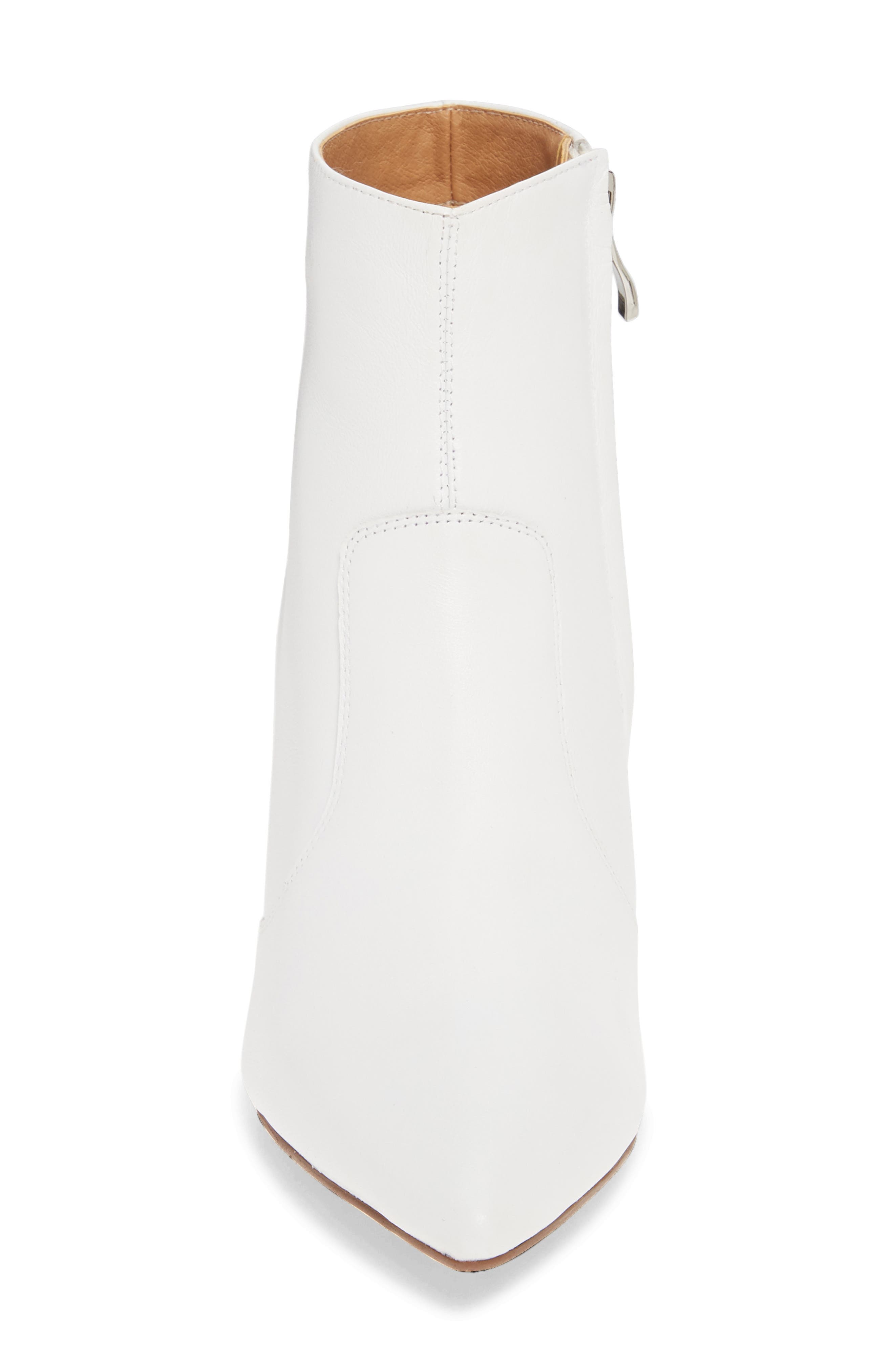 Ashlee Pointed Toe Bootie, Alternate, color, WHITE LEATHER