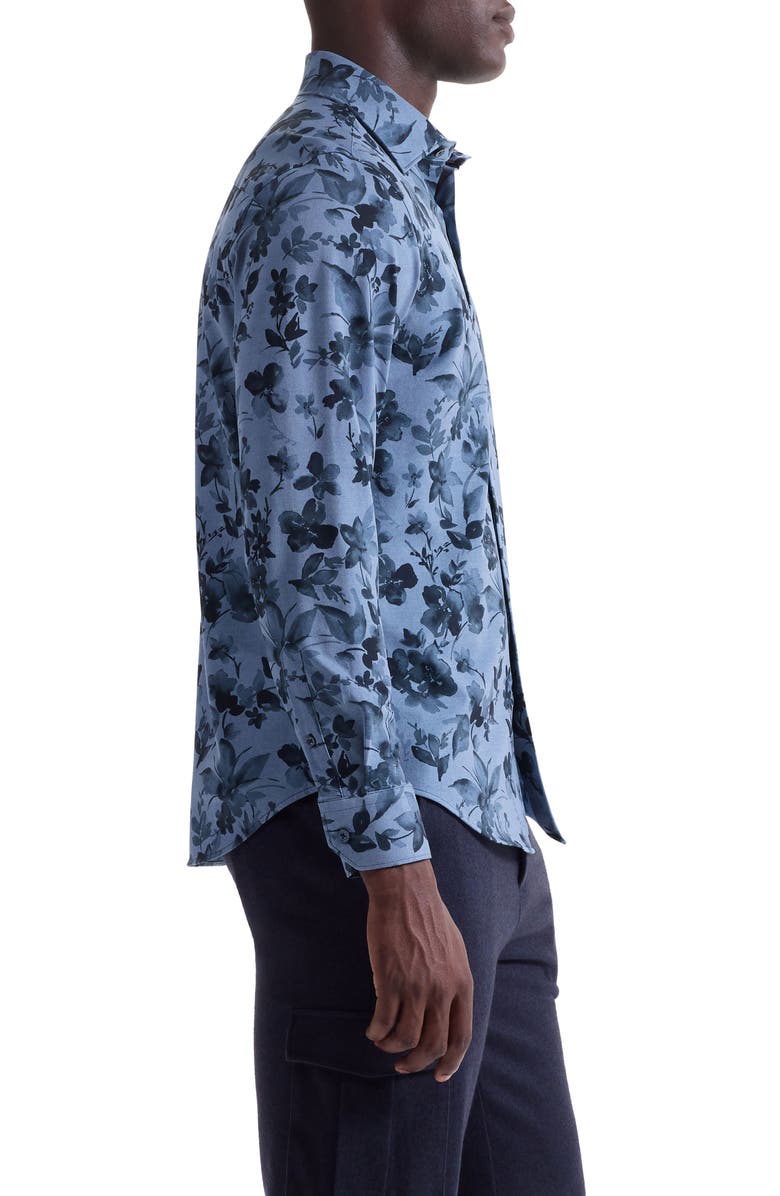 Bugatchi James OoohCotton<sup>®</sup> Floral Button-Up Shirt, Alternate, color, Cobalt