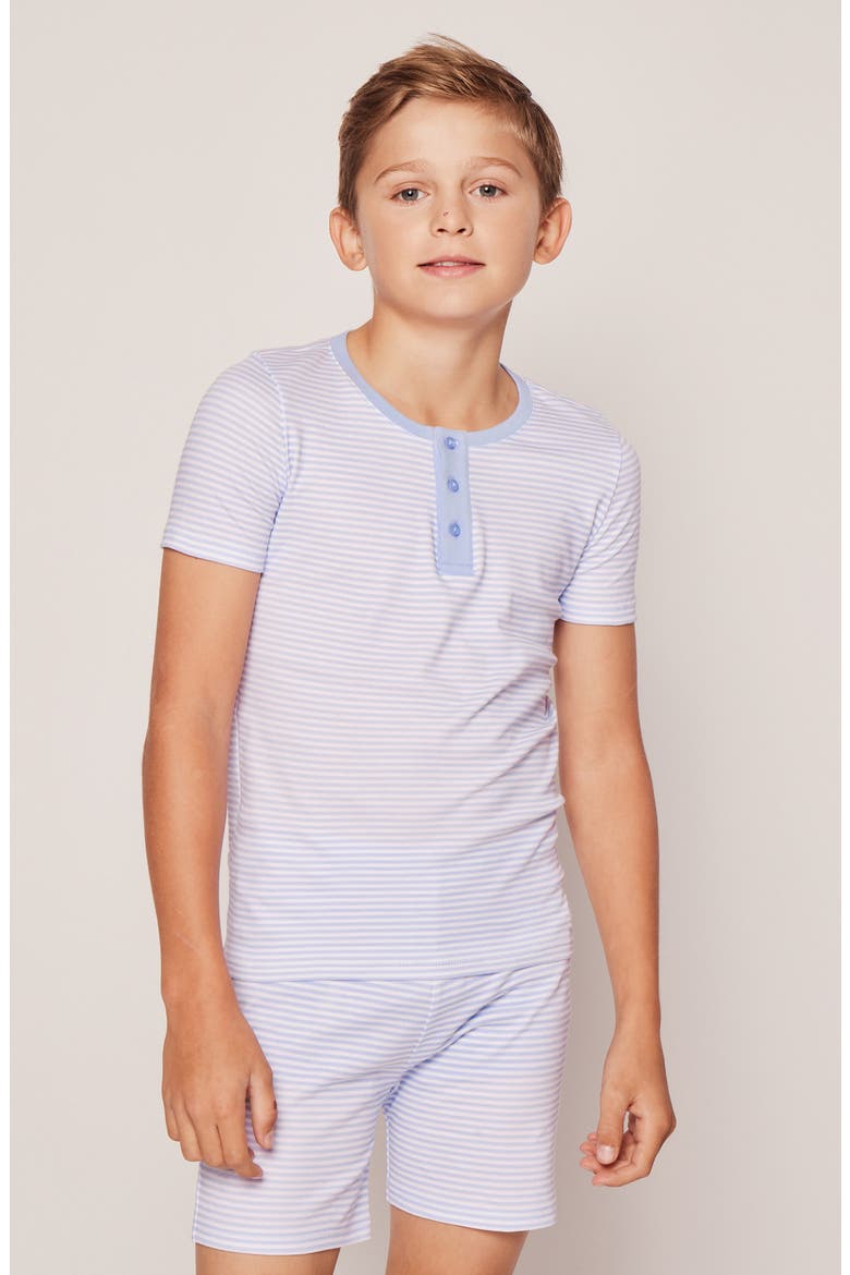 Stripes Fitted Short Set, Alternate, color, BLUE