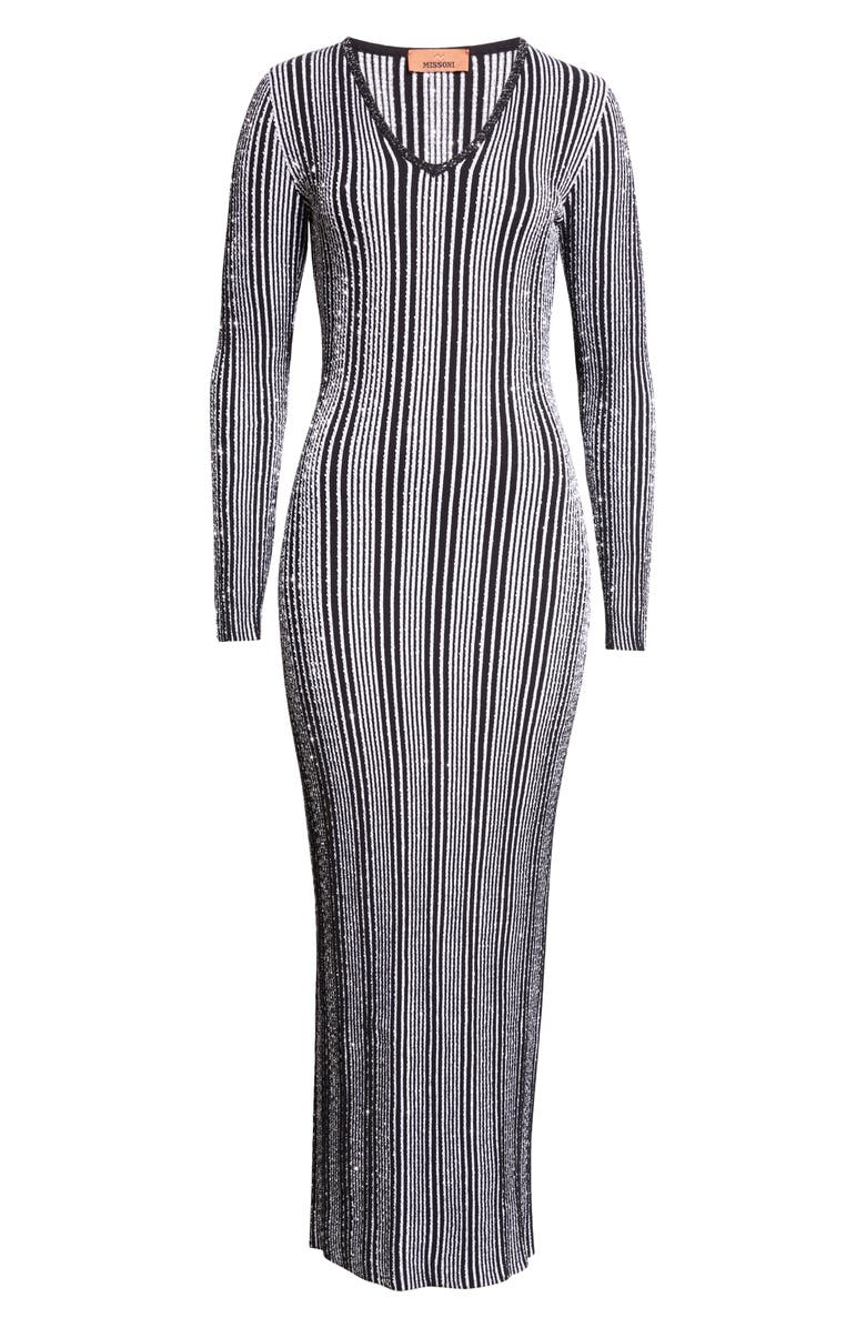 Missoni Shimmer Sequin Long Sleeve Knit Maxi Dress, Alternate, color, 