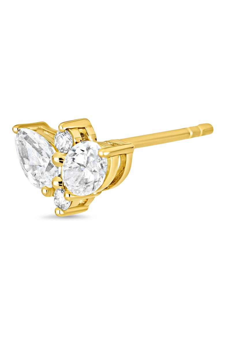 18K Gold Maya Diamond Triple Marquis Stud Earrings (Online Trunk Show), Alternate, color, YELLOW