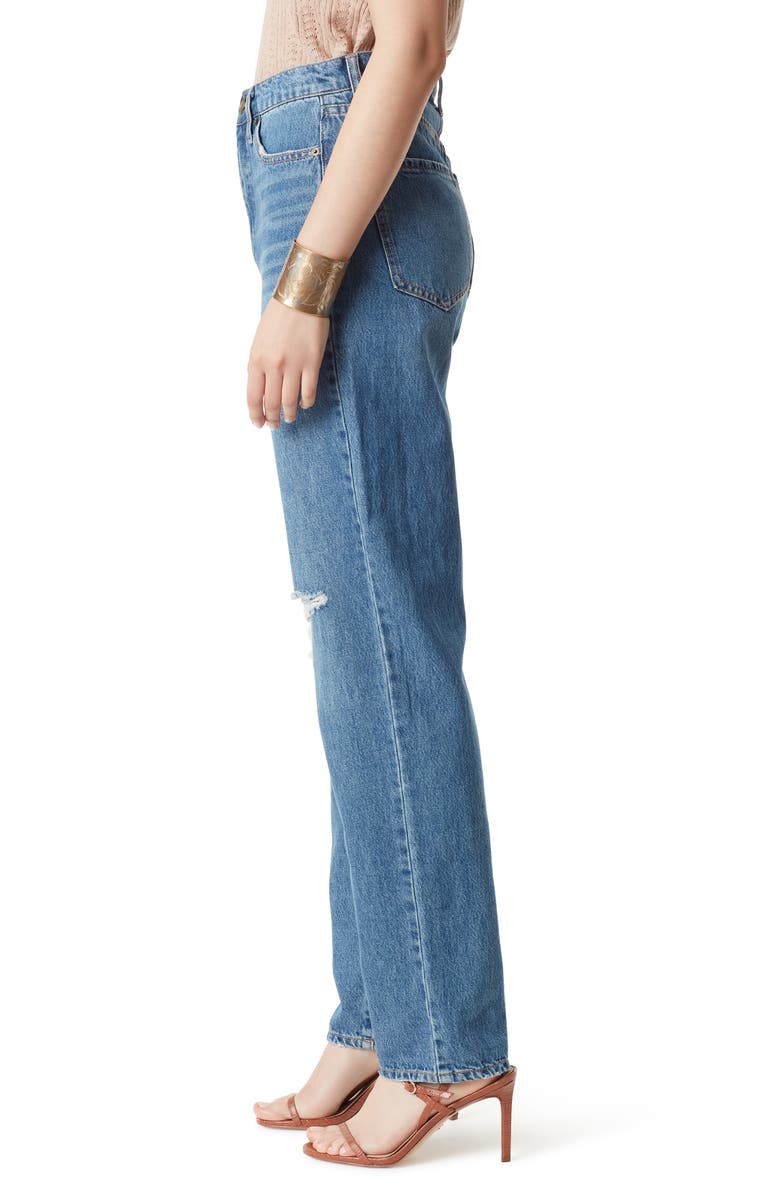 Sam Edelman Yaro High Waist Ripped Nonstretch Jeans, Alternate, color, 