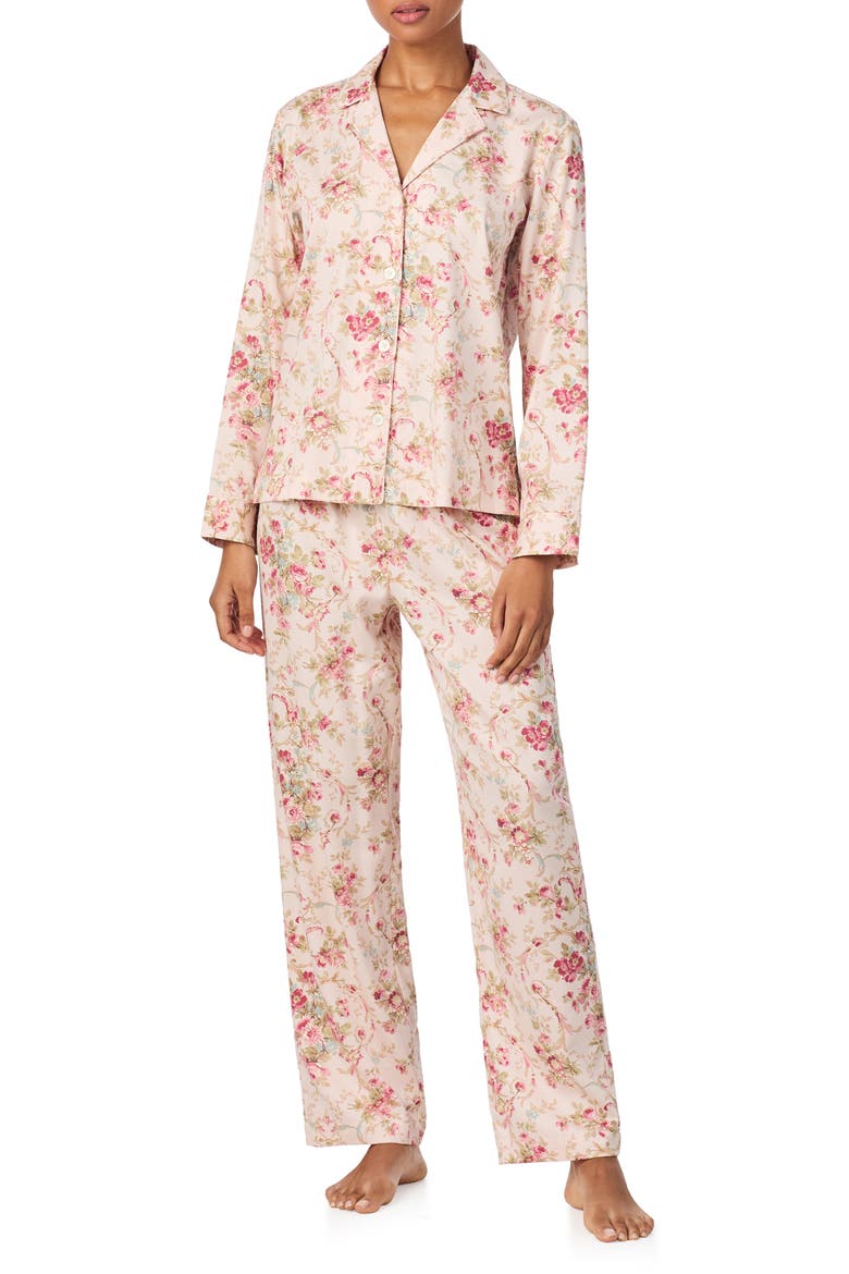 Print Cotton Blend Pajamas, Main, color, MULTI FLORAL
