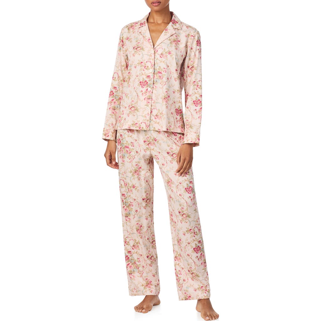 Ralph Lauren Lauren Print Cotton Blend Pajamas In Neutral
