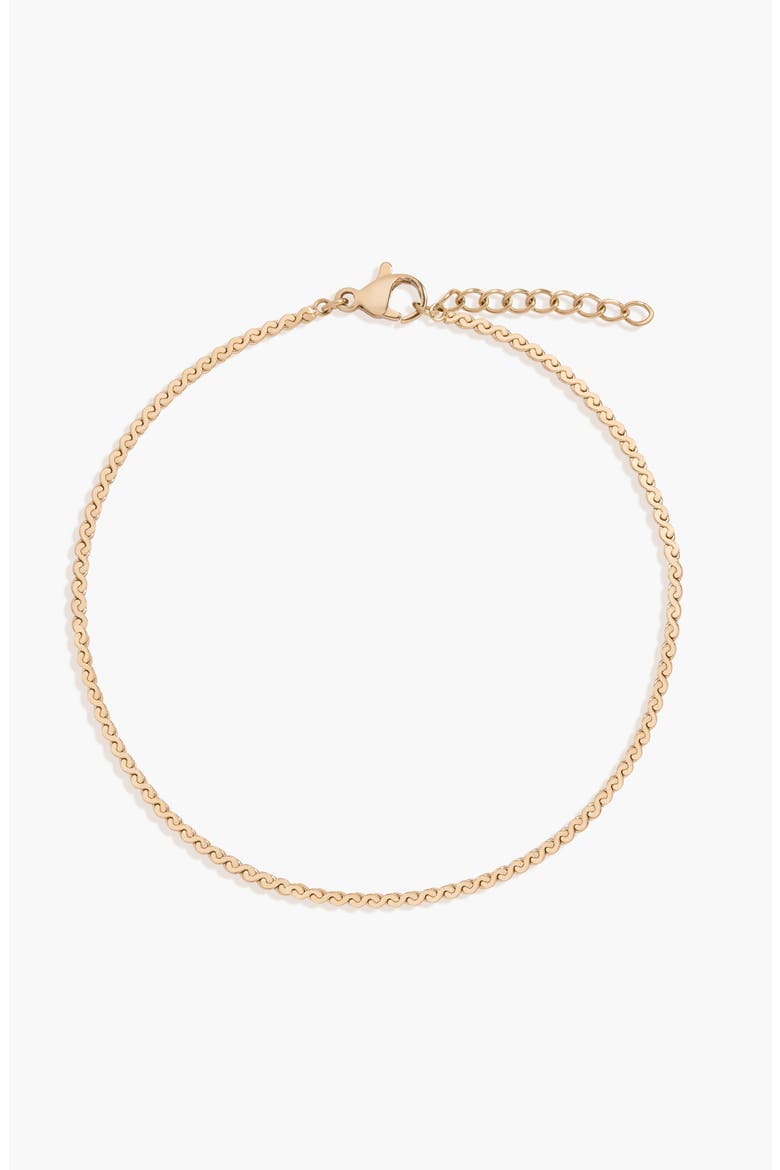 Wave Chain Anklet, Main, color, Yellow