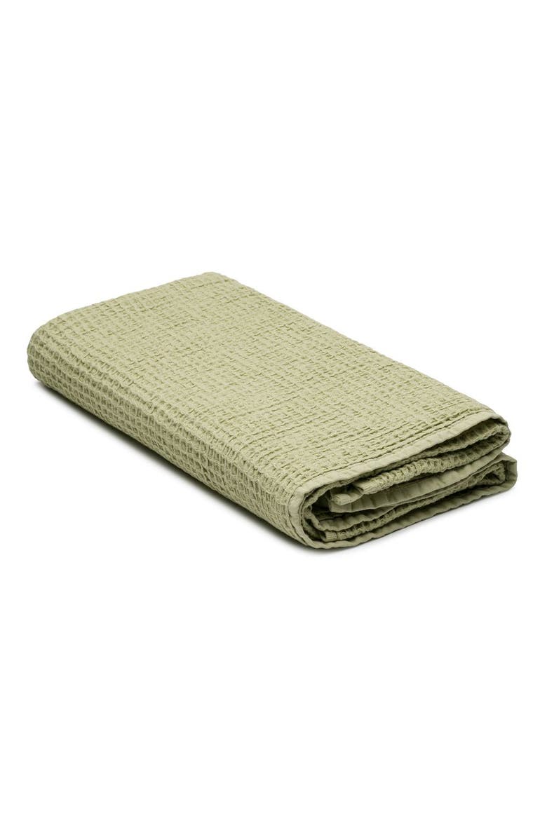 Waffle Turkish Cotton Bath Towel, Main, color, Green