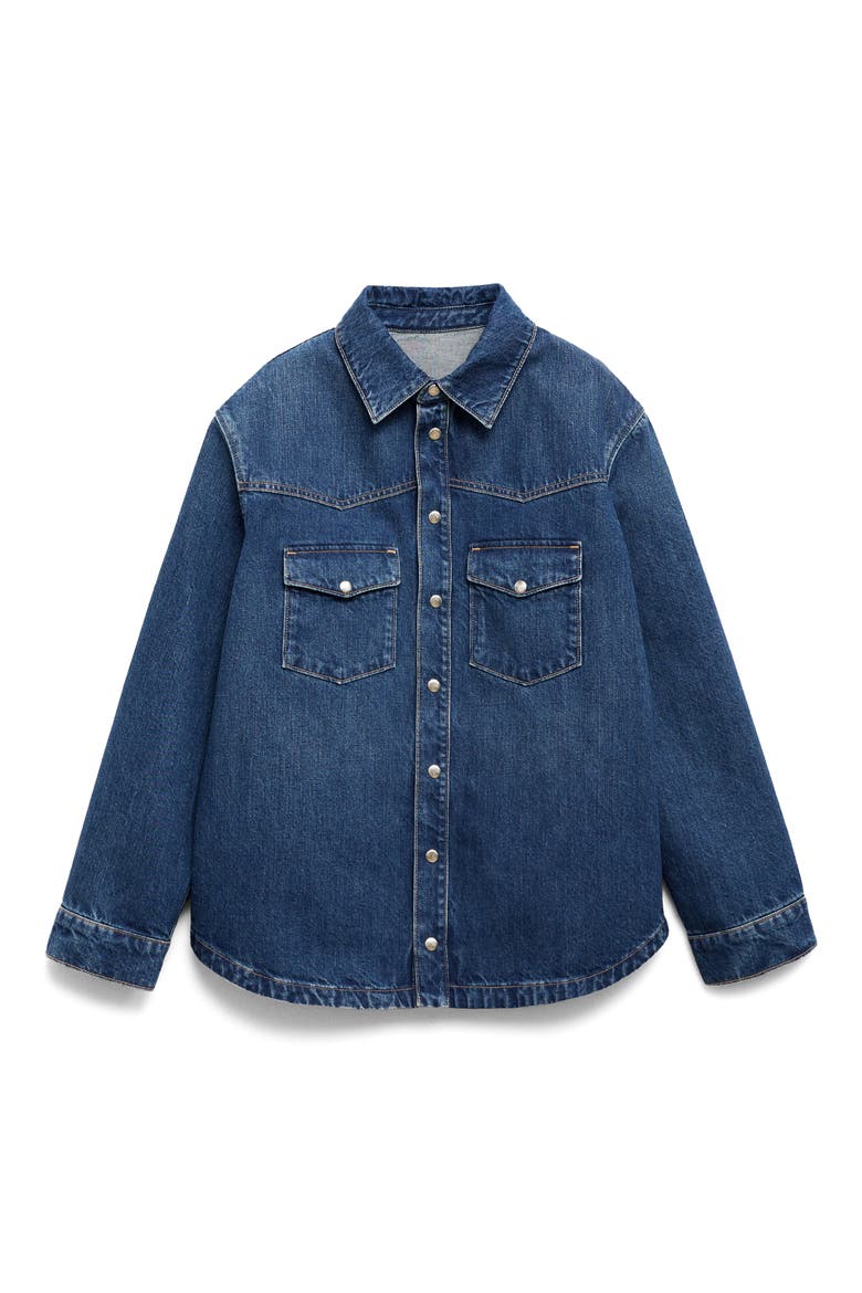 Oversize Denim Shirt, Alternate, color, DARK BLUE