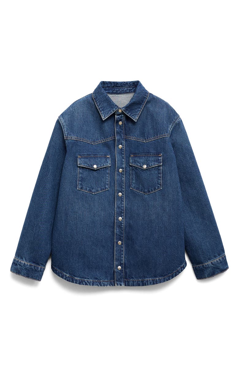 MANGO Oversize Denim Shirt, Alternate, color, 
