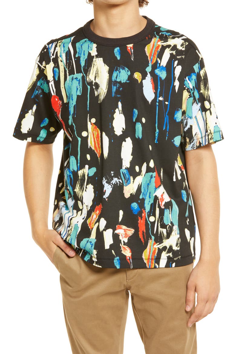 Cristina Martinez Gender Inclusive Graphic Tee, Main, color, BLACK MESSY TERRANE