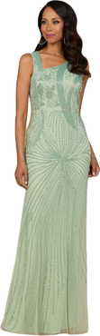 LARA New York Asymmetrical, Beaded Gown
