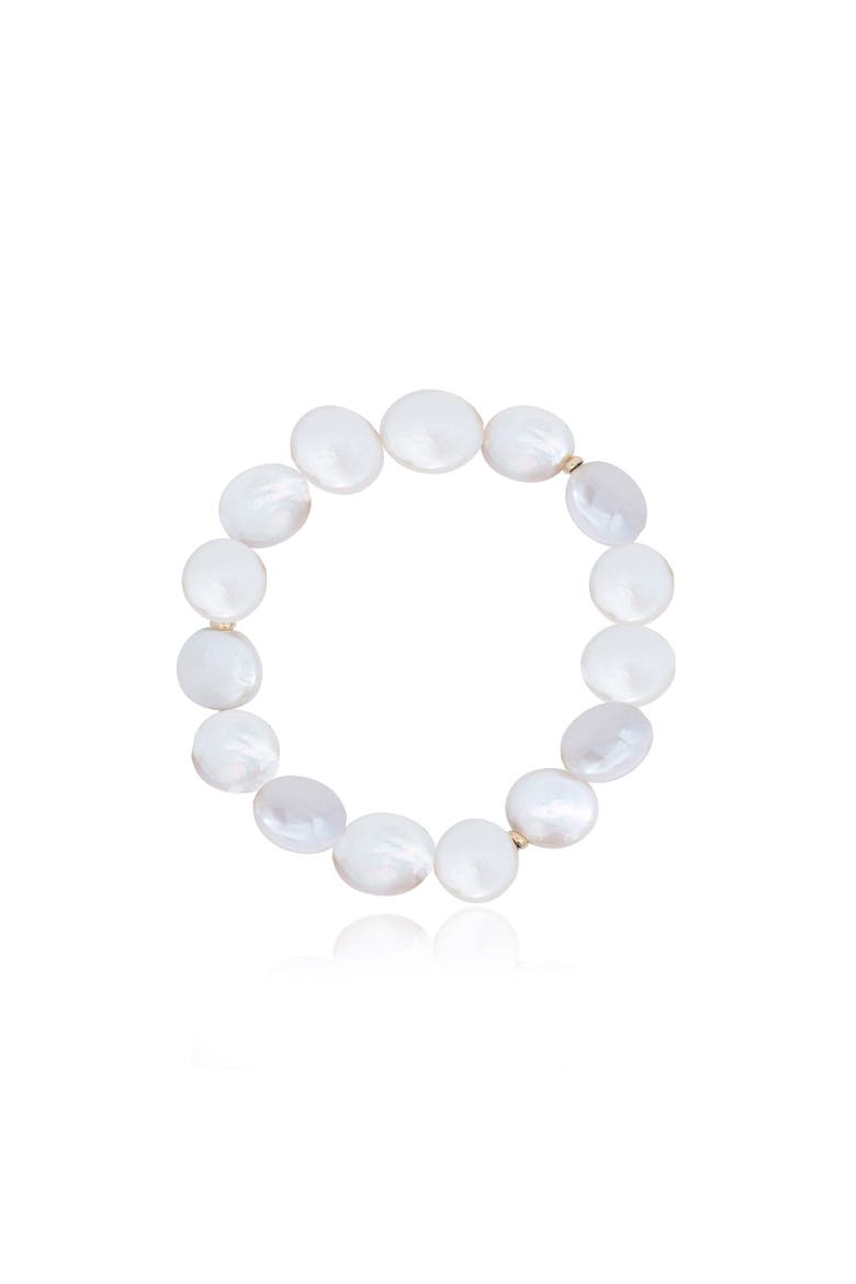 Coin Pearl Bracelet, Main, color, White