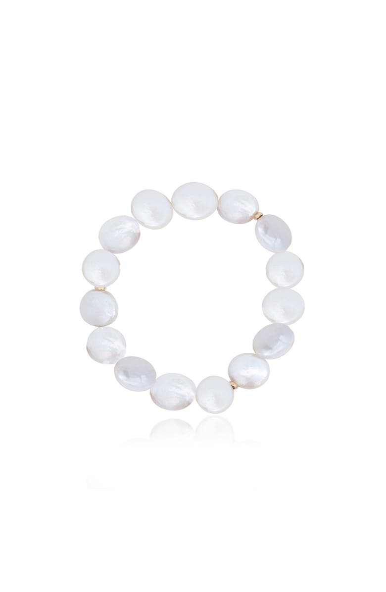 The Lovery Fine Jewelry Coin Pearl Bracelet, Main, color, White