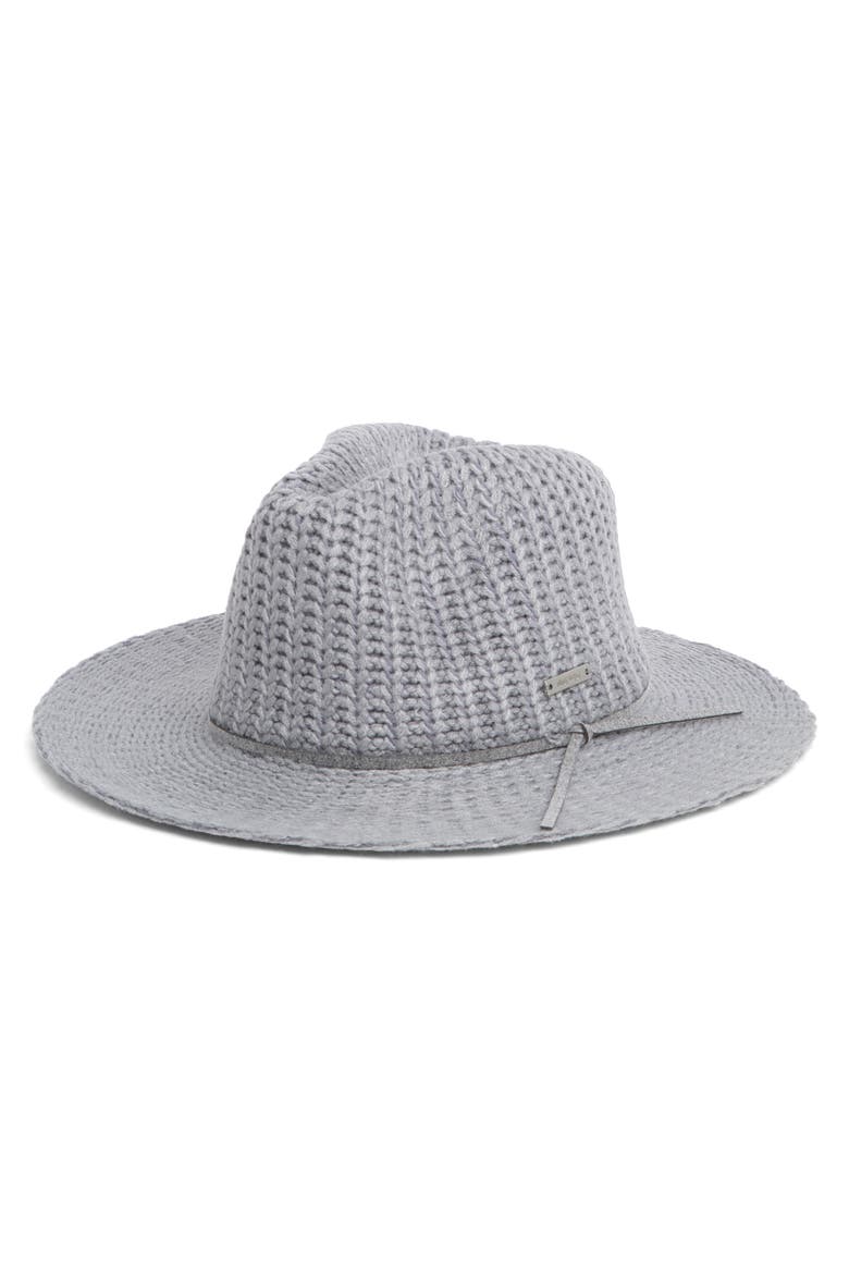 Rib Knit Panama Hat, Main, color, GREY