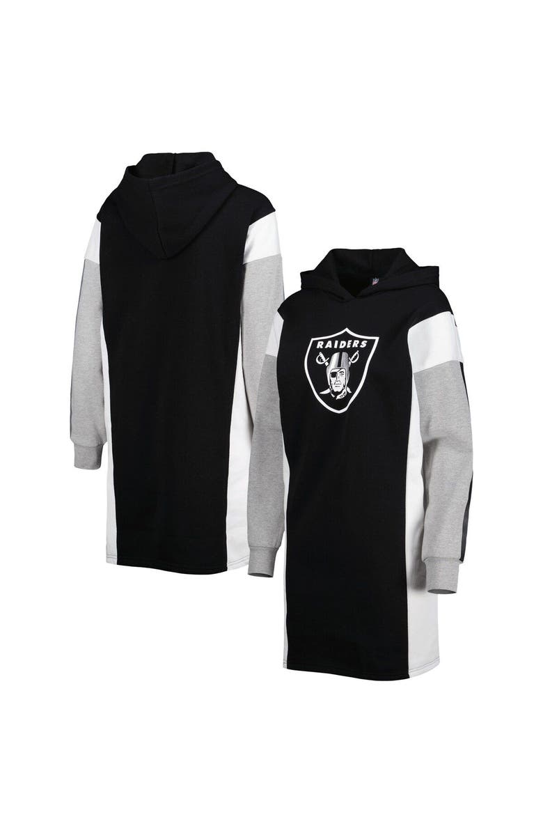 G-III 4HER BY CARL BANKS Women's G-III 4Her by Carl Banks Black Las Vegas Raiders Bootleg Long Sleeve Hoodie T-Shirt Dress, Main, color, Black