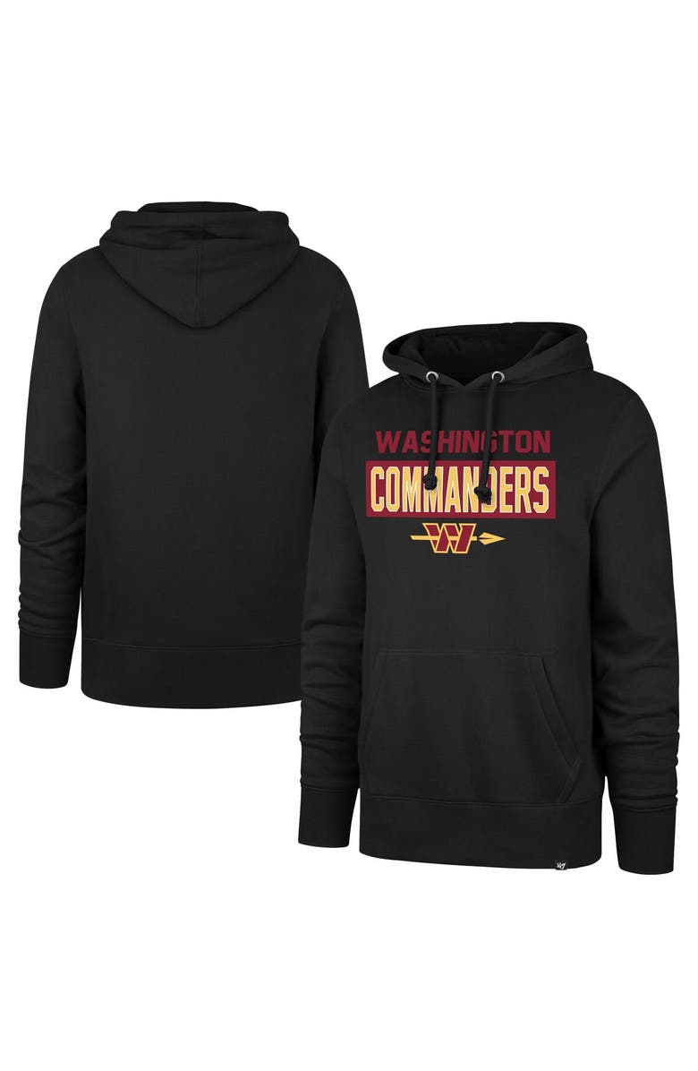 '47 Men's '47 Black Washington Commanders Framework Headline Hoodie, Main, color, Black