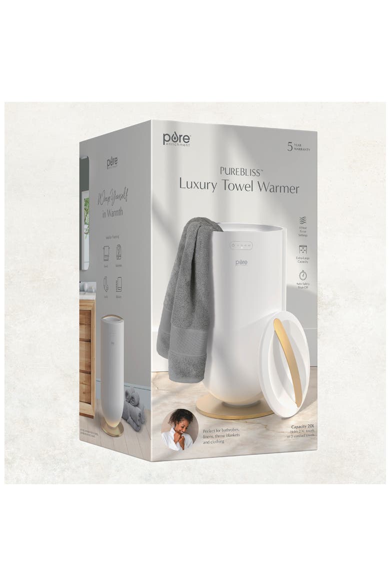 X-Large Towel & Linen Warmer, Alternate, color, WHITE GOLD