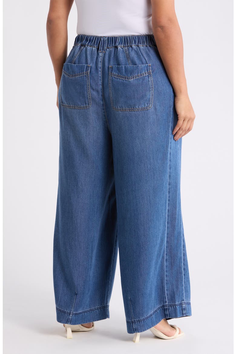 Ultra Skyrise Wide Leg Drawstring Jeans, Alternate, color, MID BLUE