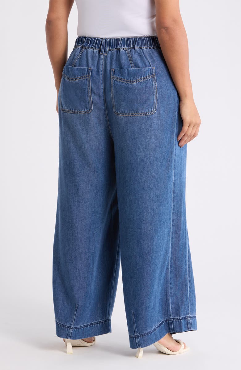 Wit & Wisdom Ultra Skyrise Wide Leg Drawstring Jeans, Alternate, color, Mid Blue