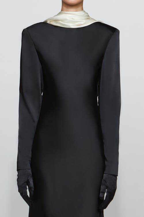 Et Ochs Allegra Draped Low-back Charmeuse Gown In Black