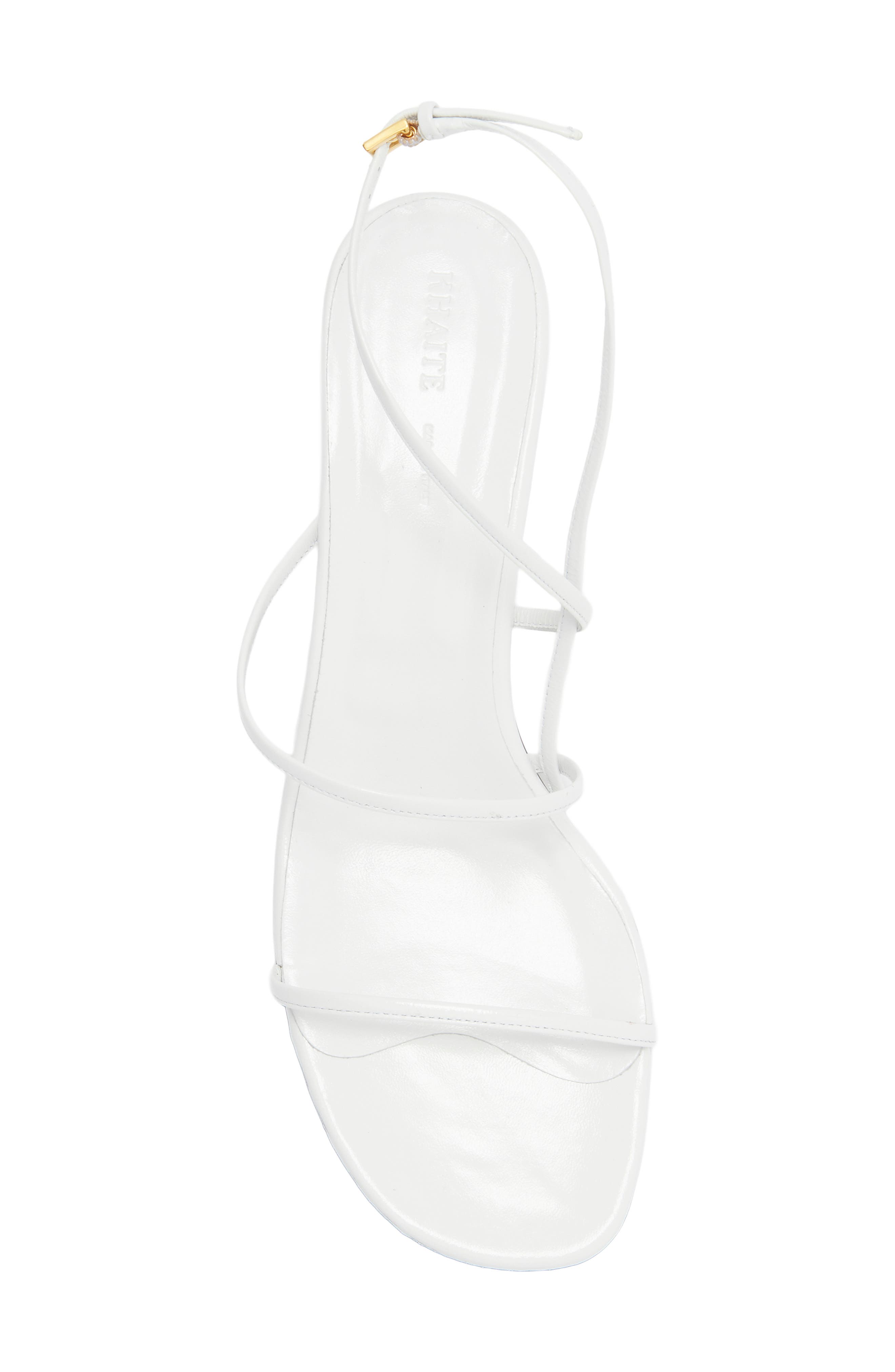 Khaite Loop Kitten Heel Sandal, Alternate, color, Chalk