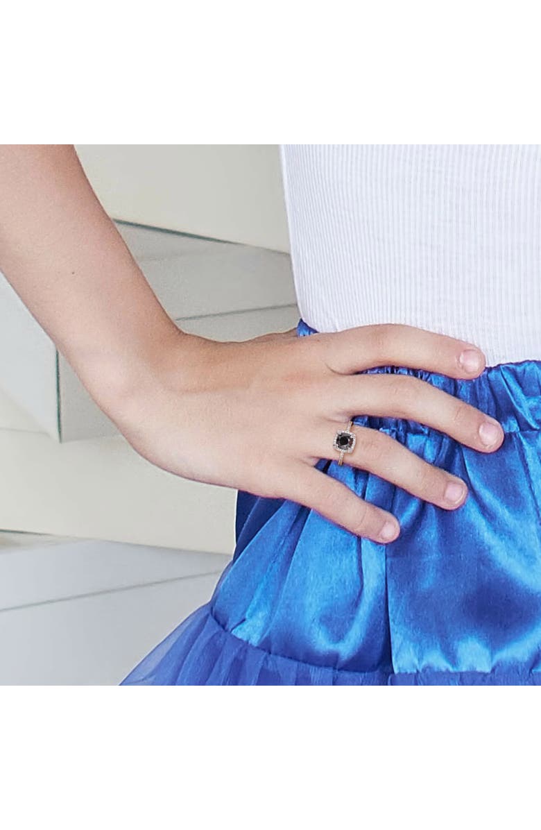 Julianna B. Black & White Diamond Halo Ring 14k, Alternate, color, Diamond