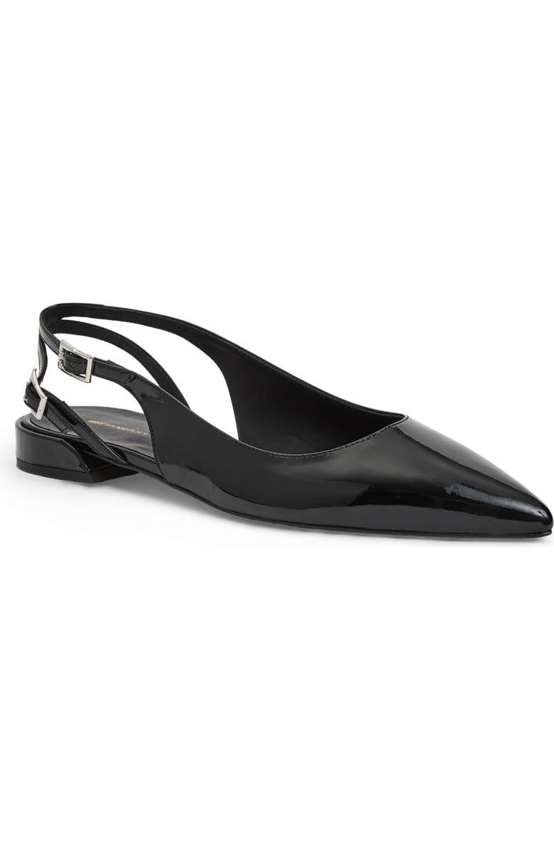 Bruno Magli Juliet Slingback Pointed Toe Flat, Main, color, Black Patent