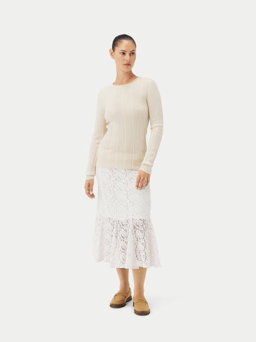 Gobi Mongolian Cashmere Organic Color C-neck Cashmere Sweater In Off White