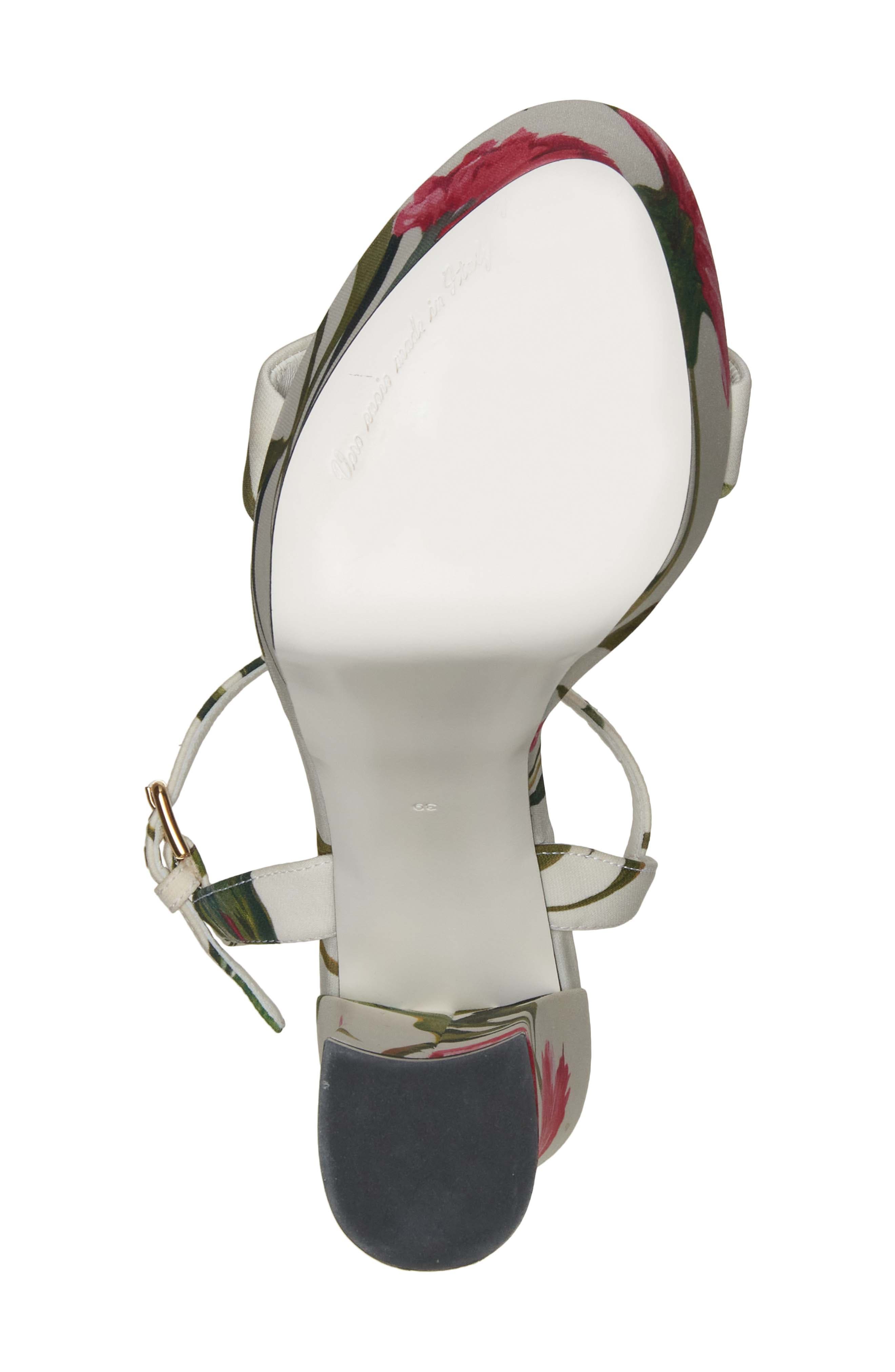 Dolce&Gabbana Keira Floral Block Heel Platform Sandal, Alternate, color, Garofani New F.bco