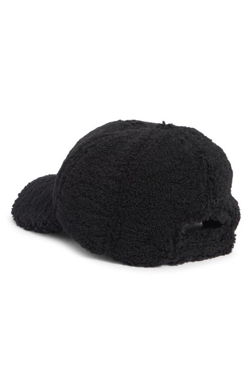 Bcbg Faux Shearling Baseball Cap In Black