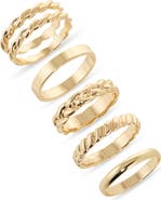Nordstrom Set of 5 Twist Stacking Rings