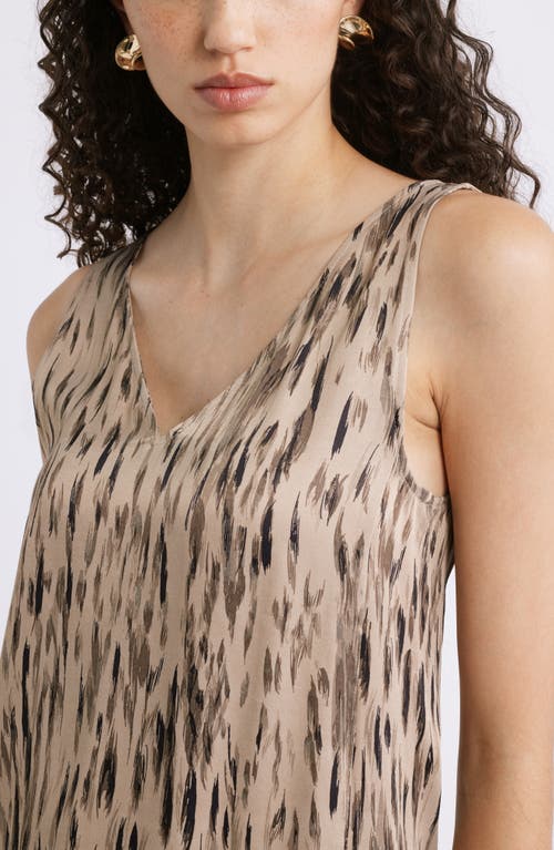 Nordstrom Double V-neck Tank In Animal Print